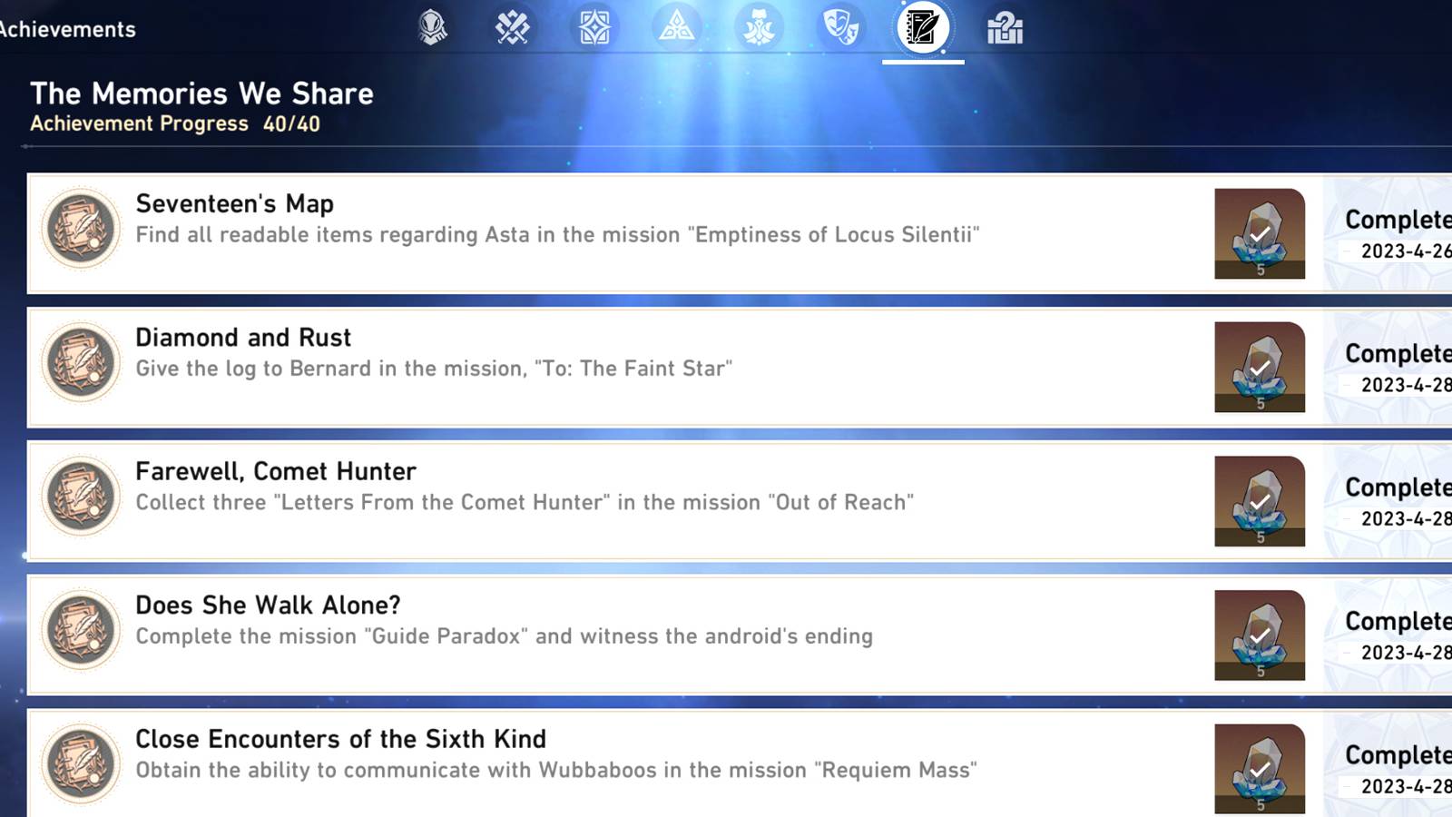 honkai star rail all known hidden achievements in herta space station