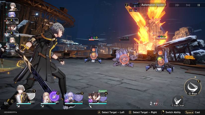 Physical Trailblazer fighting robots in Honkai: Star Rail 