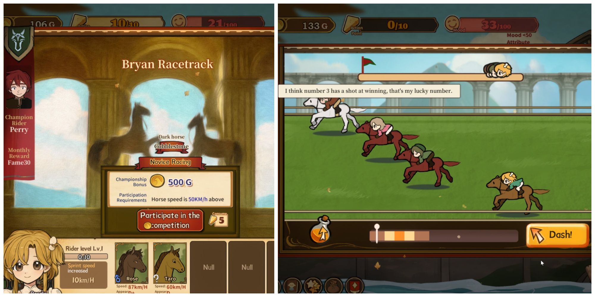 Horse racing competition in Volcano Princess