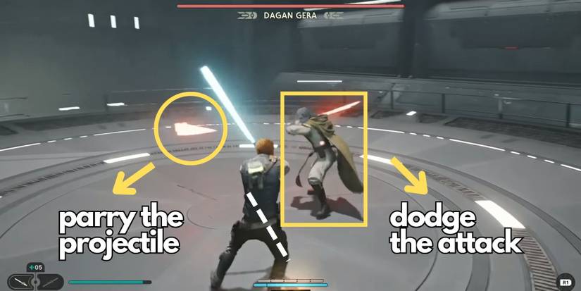 image showing how to beat dagan gera in the second phase of the boss fight in jedi survivor.