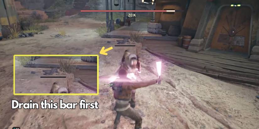 image showing the trick for killing zeik in star wars jedi survivor.