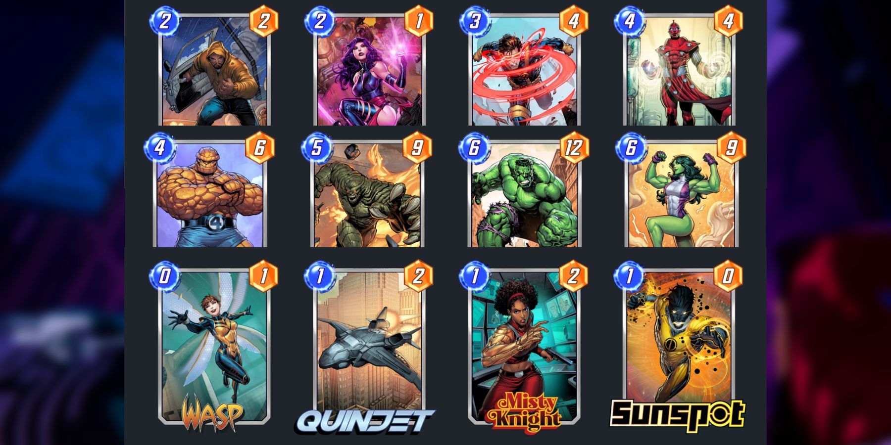 image showing the best high evolutionary deck in marvel snap.