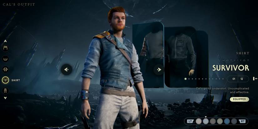 image showing the survivor shirt in star wars jedi survivor.