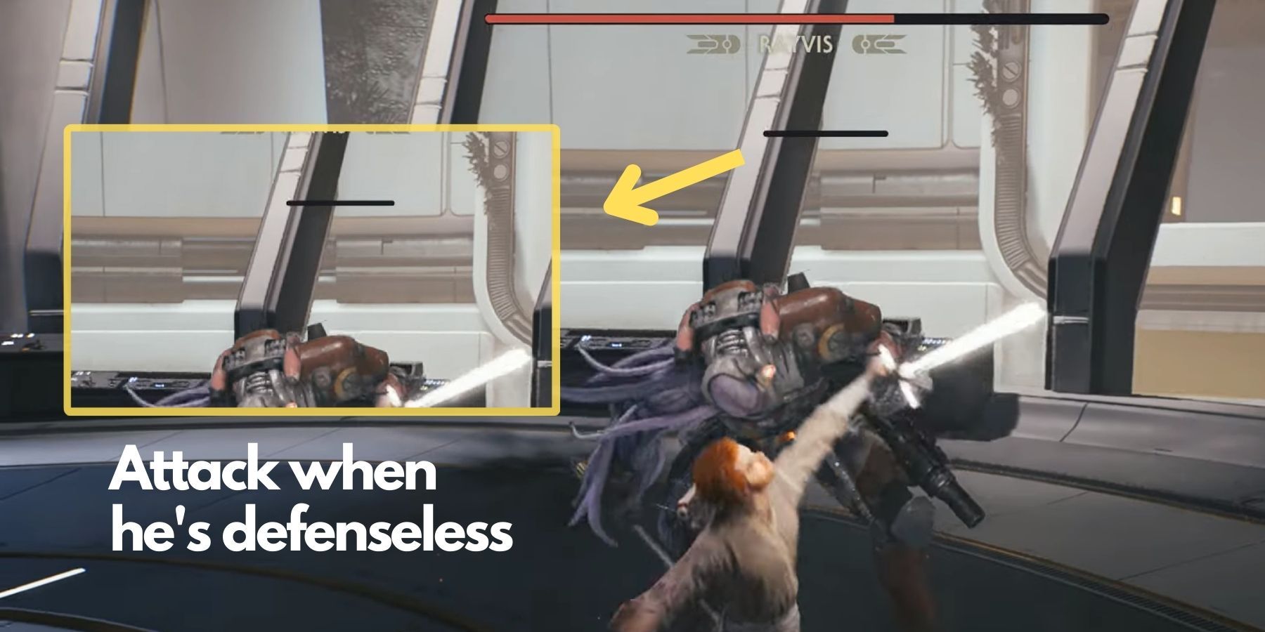 image showing how to kill rayvis in star wars jedi survivor.