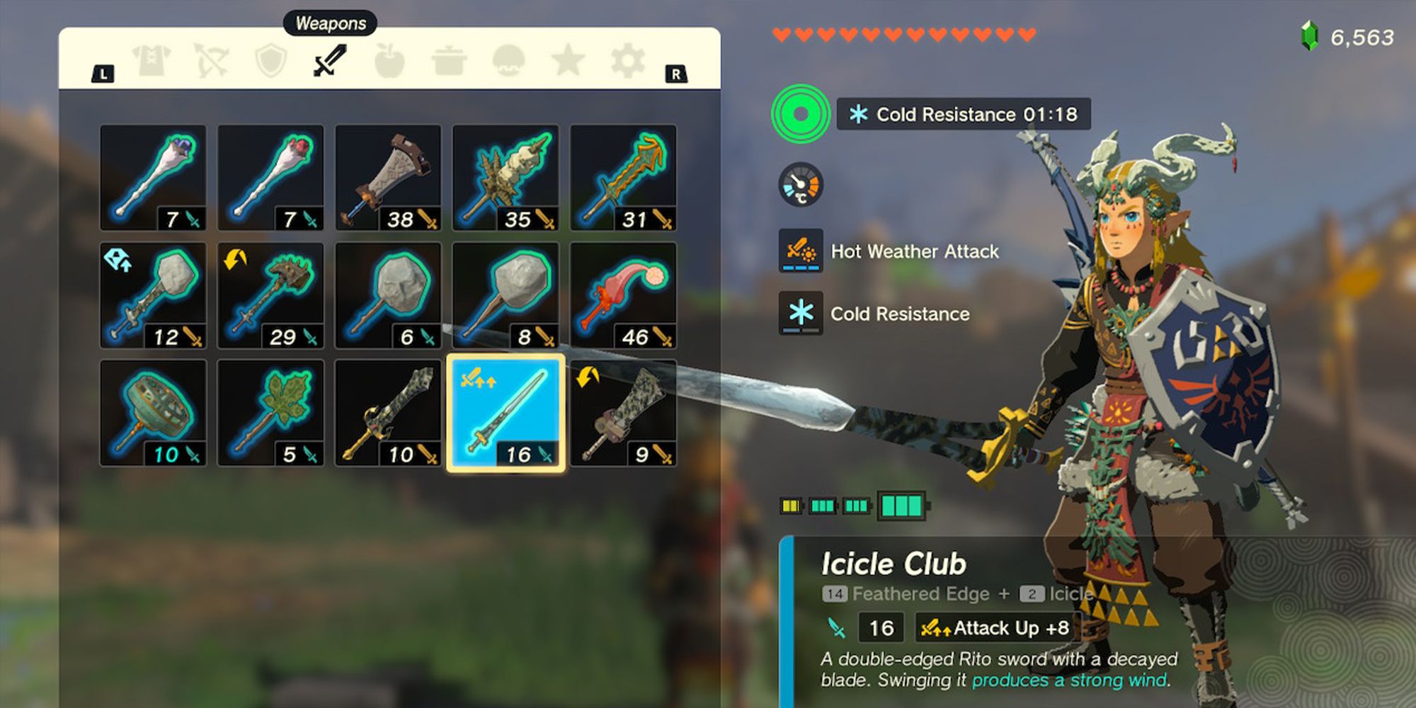 Link wielding Icicle Club