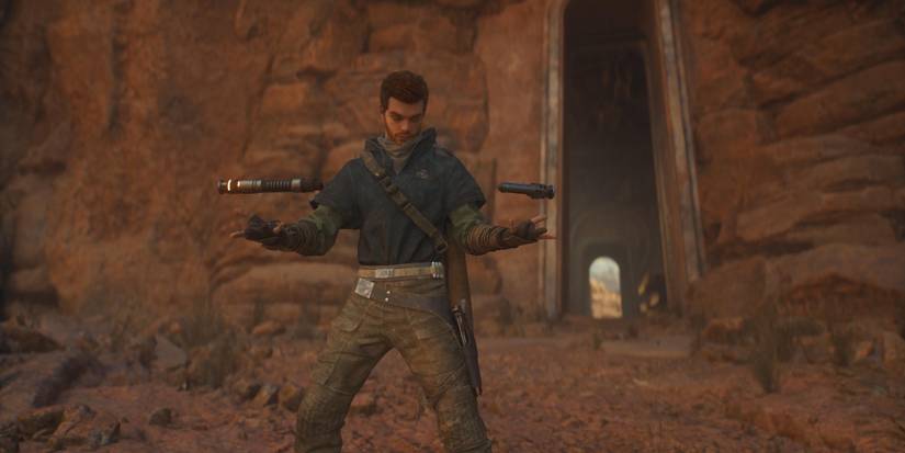 cal focusing with his dual wielded lightsabers