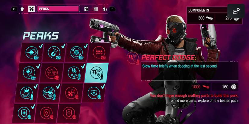 the perfect dodge perk on the perks screen