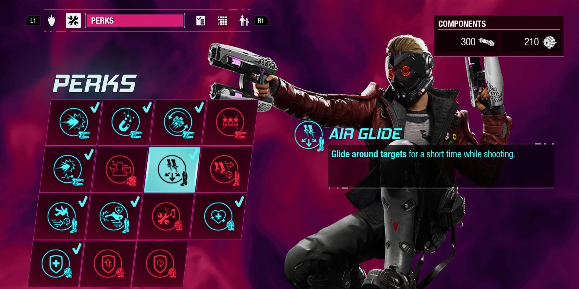 the air glide perk on the perks screen