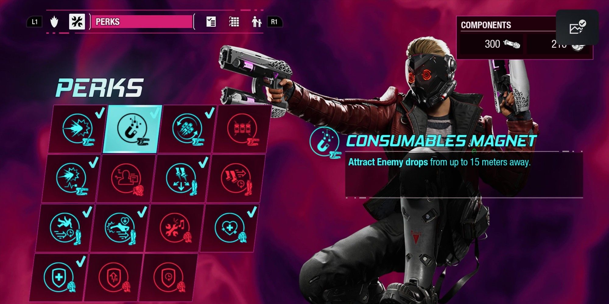 the consumables magnet perk on the perks screen