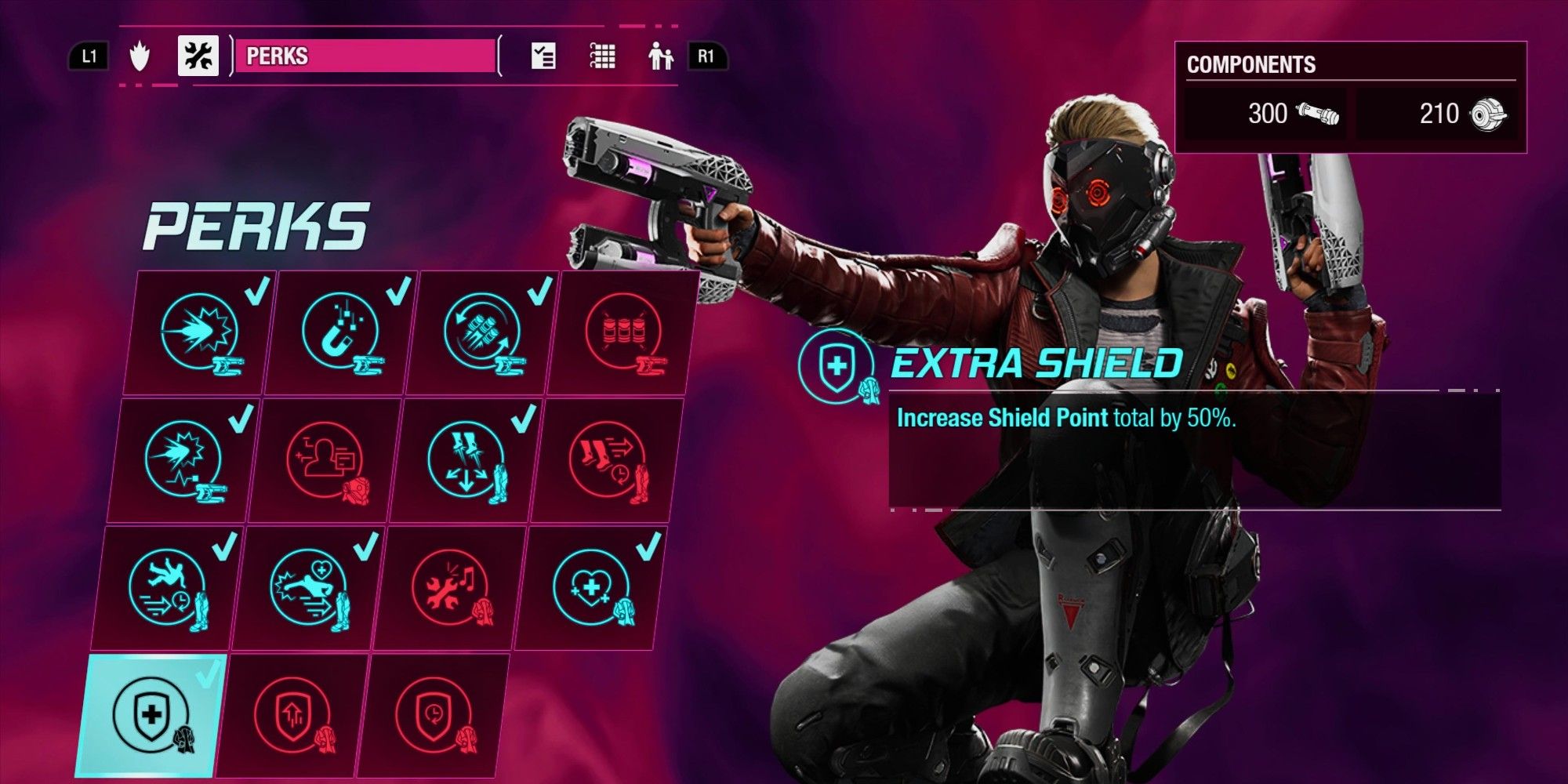 the extra shield perk on the perks screen