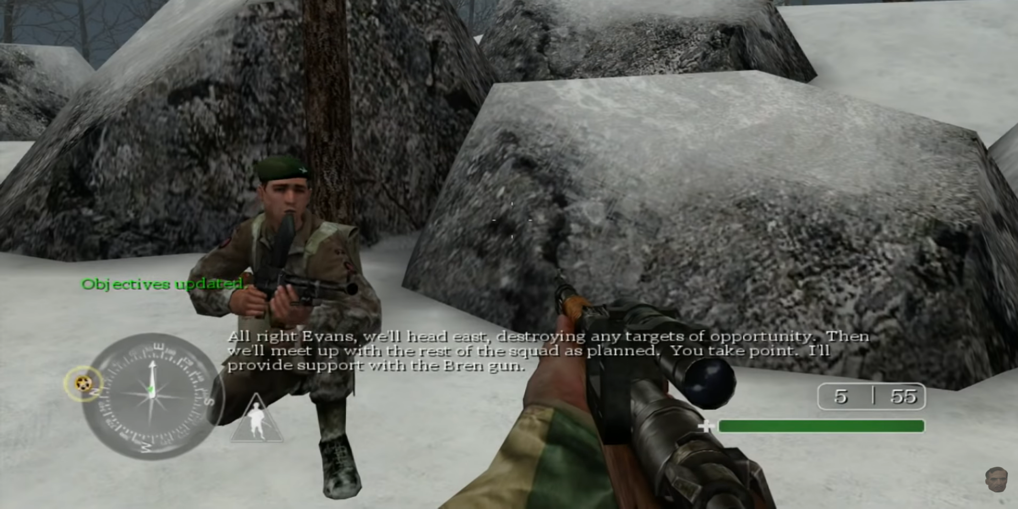 Jason Statham as Sergeant Waters in the original Call of Duty game