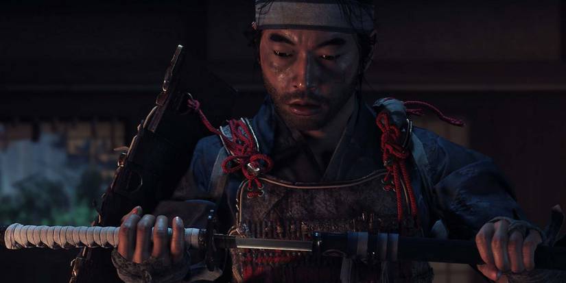 Jin Sakai preparing his katana