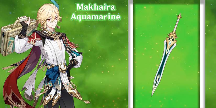 kaveh using makhaira aquamarine in genshin impact