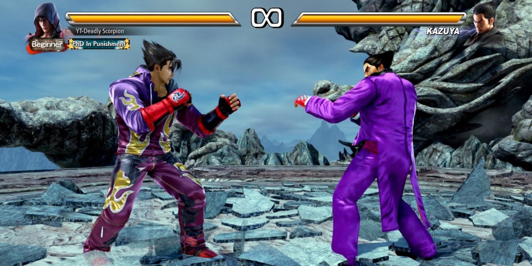 Kazuya battling Jin