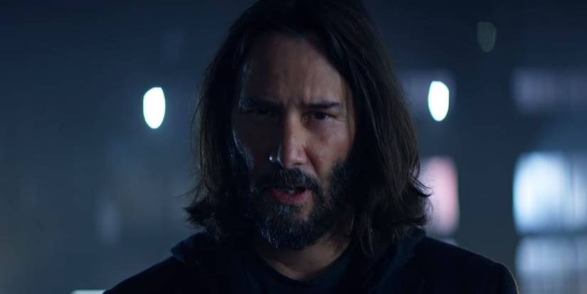 Keanu Reeves talking to the camerra