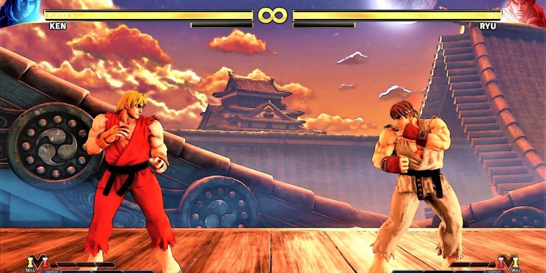 Ken battling Ryu