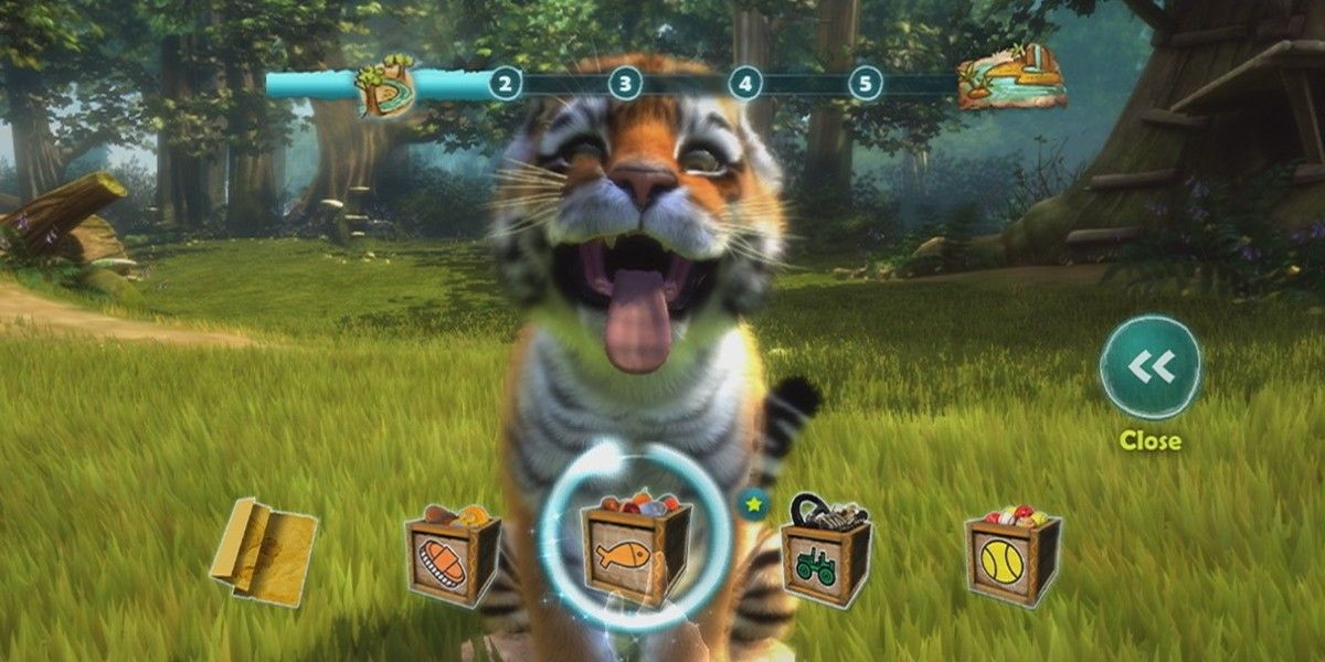 Kinectimals Xbox 360 happy tiger being fed
