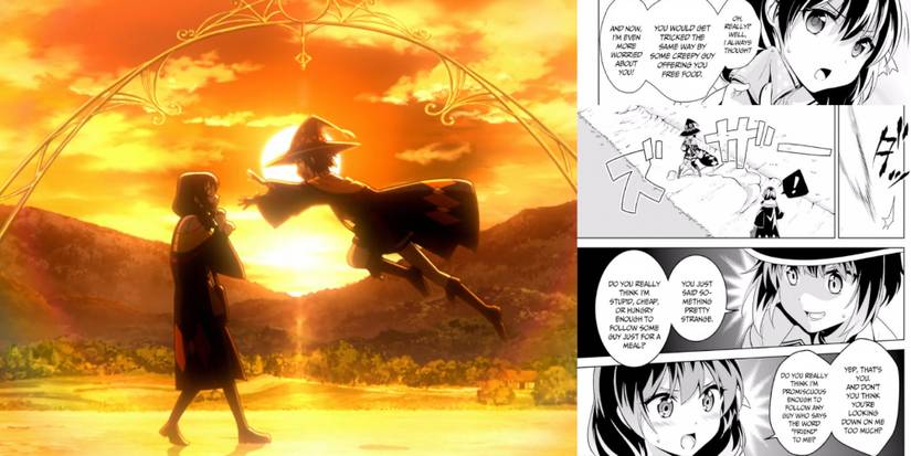 KonoSuba Explosion differences between anime and manga Megumin and Yunyun's fight KonoSuba: An Explosion on This Wonderful World!