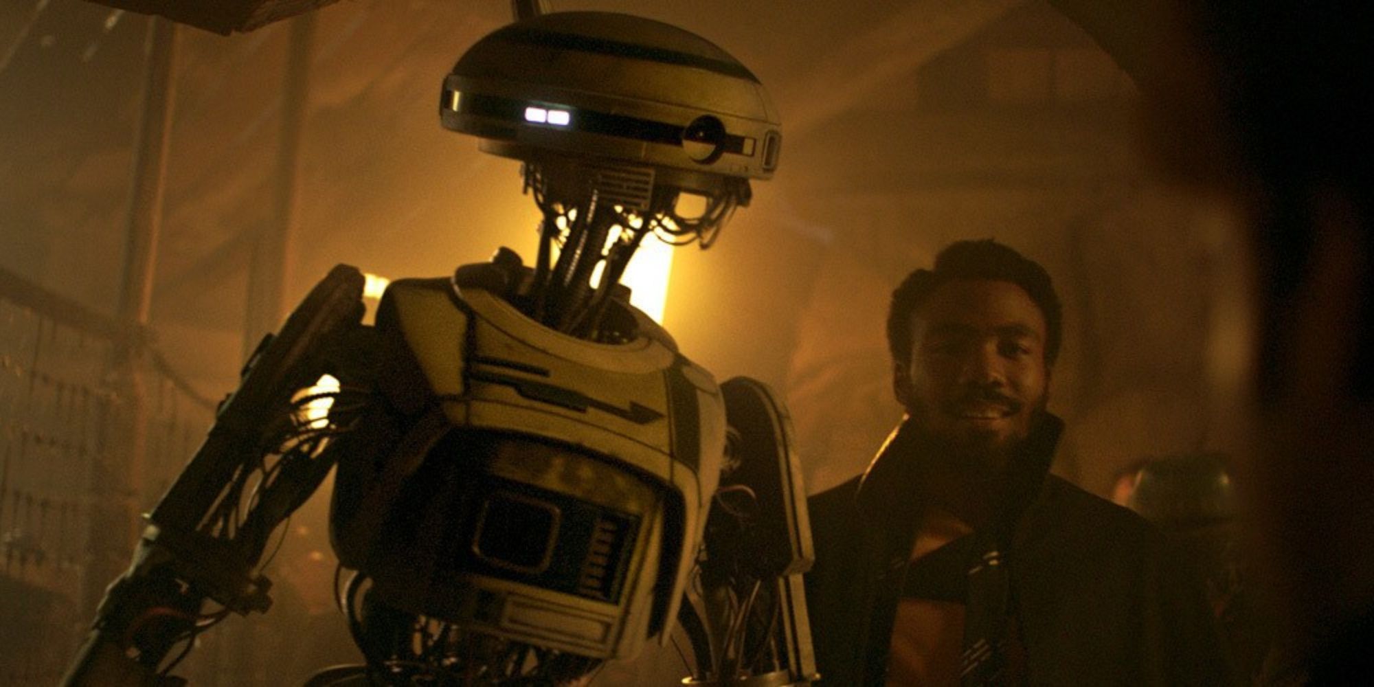 L3-37 and Lando in Star Wars