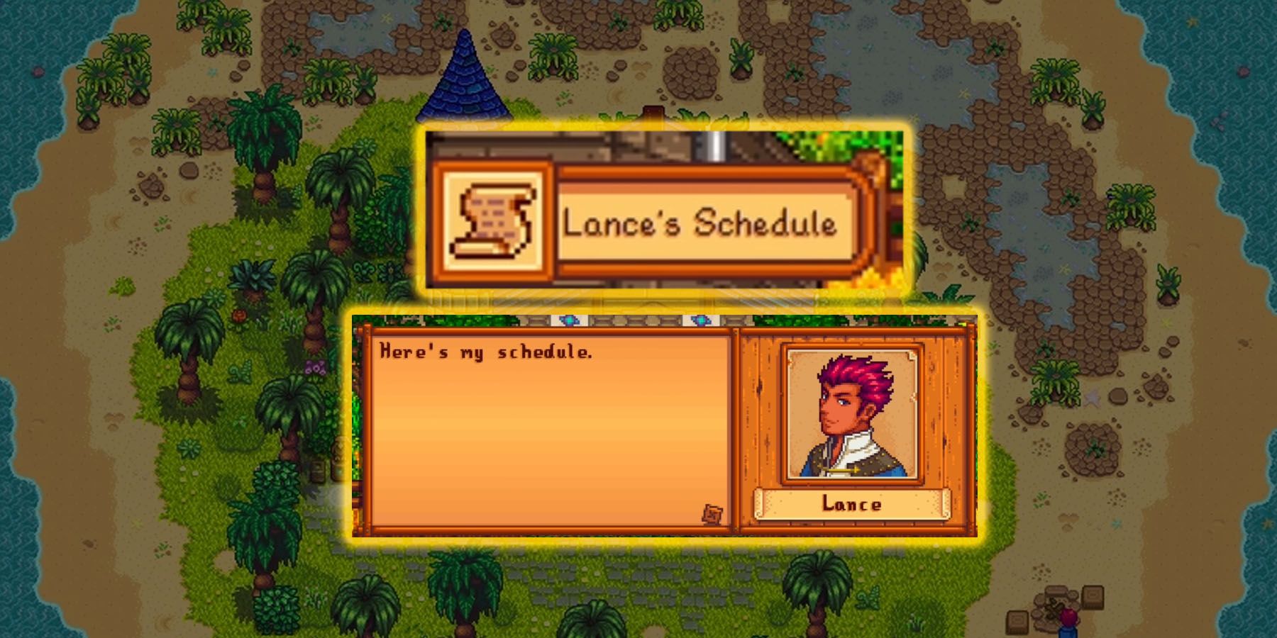 Lance giving his schedule