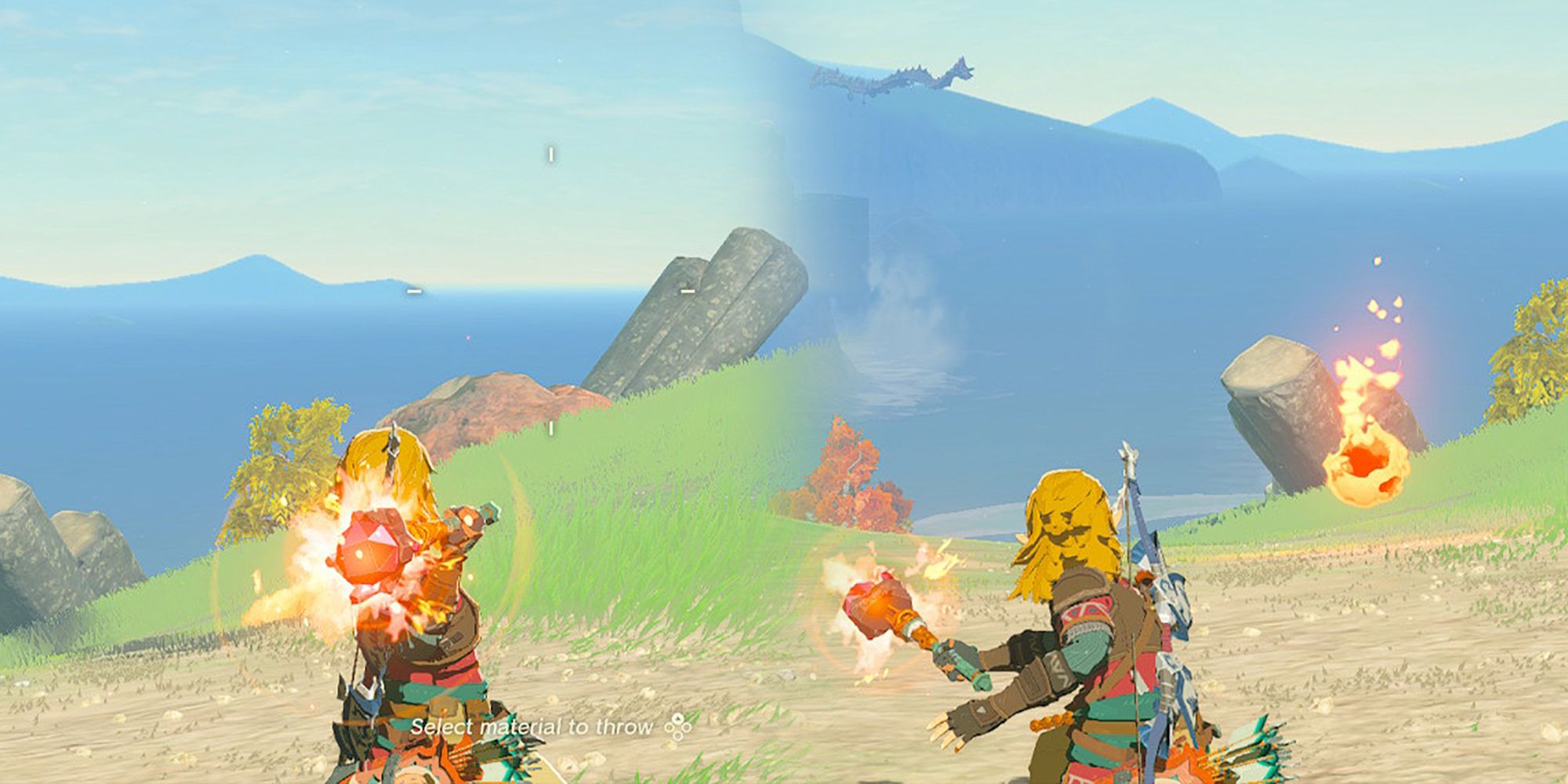 Legend of Zelda Tears of the Kingdom - Charging And Launching Fireball From Ruby Weapon