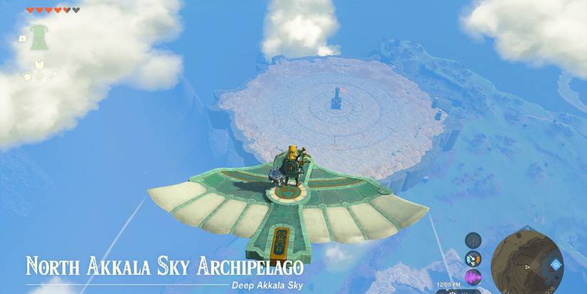 Legend of Zelda Tears of the Kingdom - Flying To The Sky Archipelago Over Where Dinraal Tends To Fly