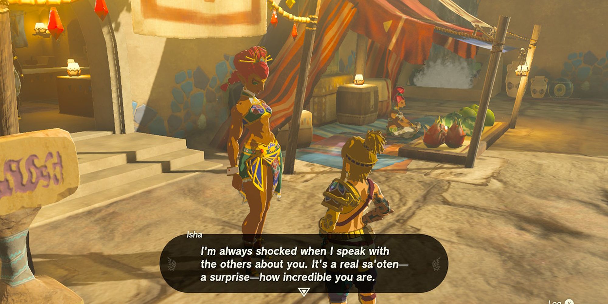 Legend of Zelda Tears of the Kingdom - Talking to Isha in Gerudo Town
