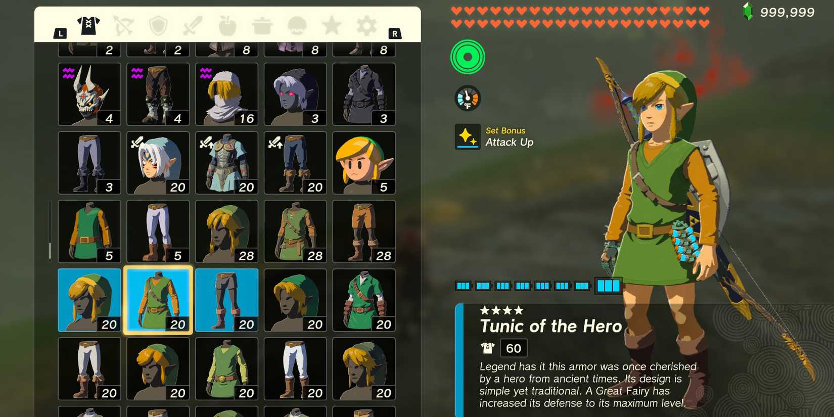 The Armor of the Hero Armor Set in The Legend of Zelda: Tears of the Kingdom