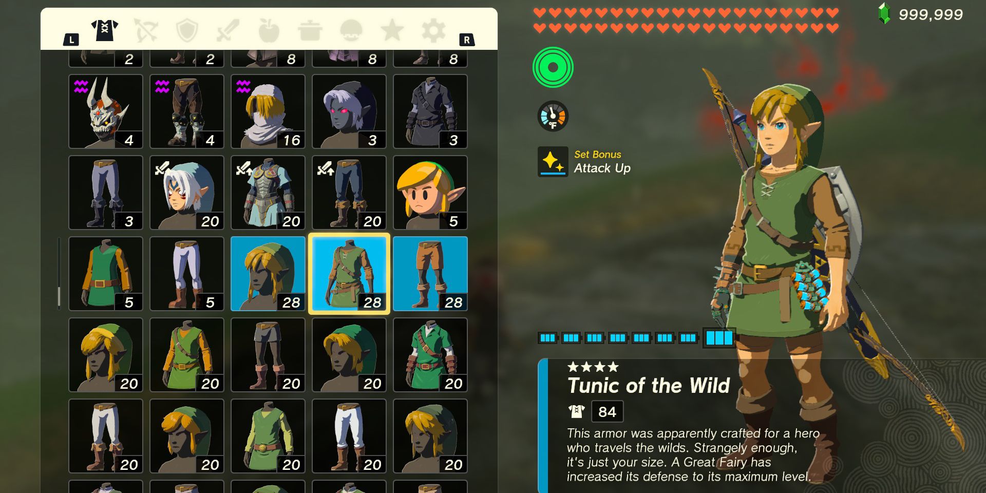 The Armor of the Wild Armor Set in The Legend of Zelda: Tears of the Kingdom