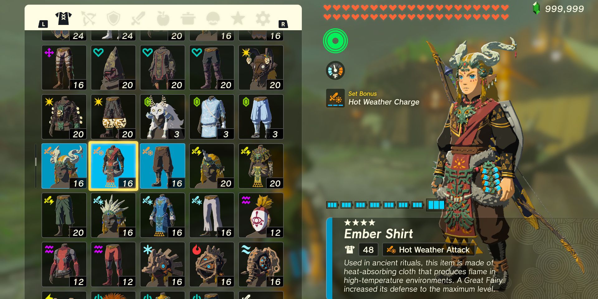 The Ember Armor Set in The Legend of Zelda: Tears of the Kingdom