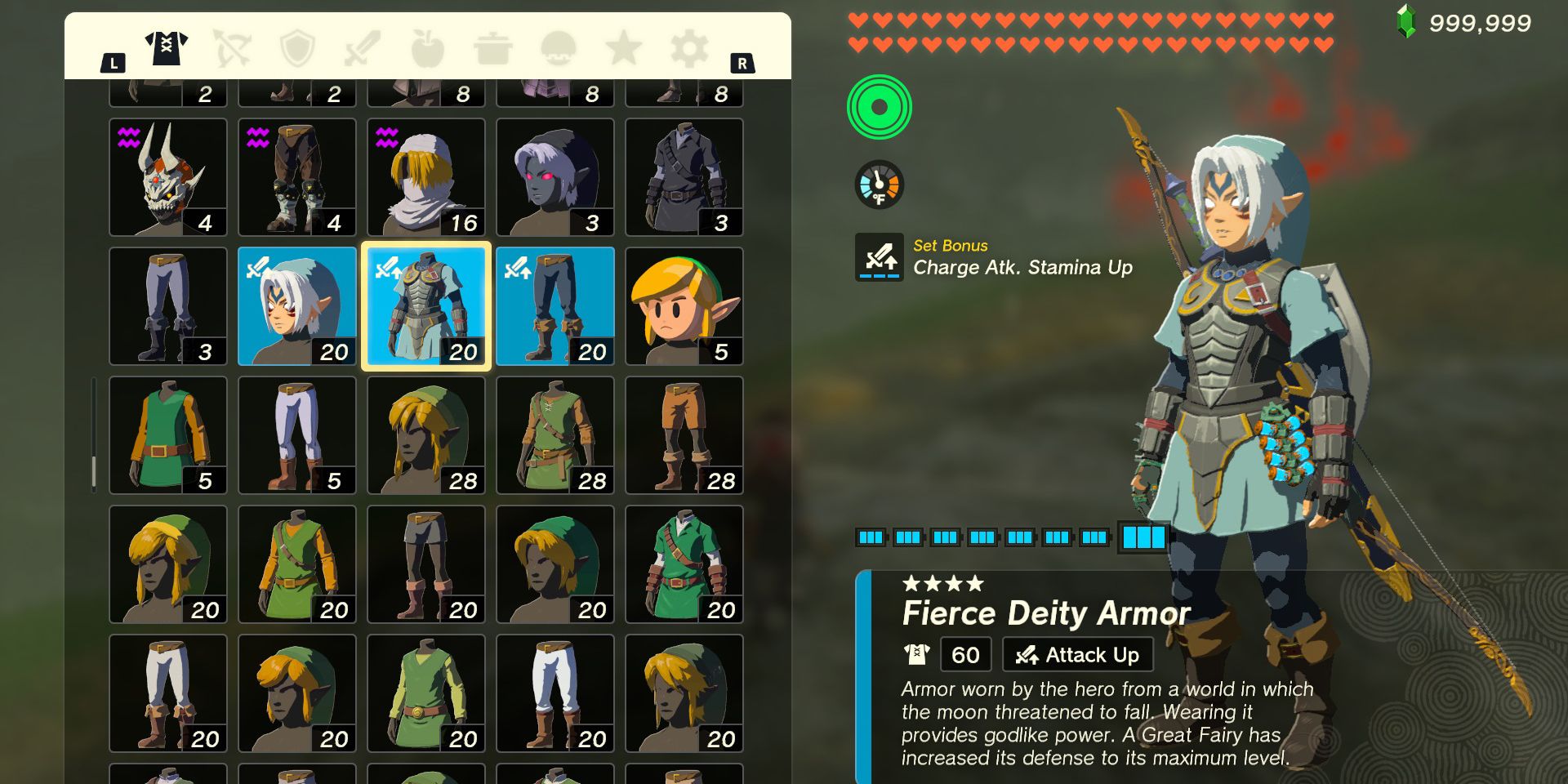 The Fierce Deity Armor Set in The Legend of Zelda: Tears of the Kingdom