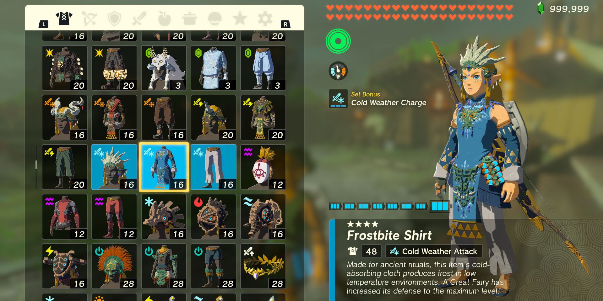 The Frostbite Armor Set in The Legend of Zelda: Tears of the Kingdom