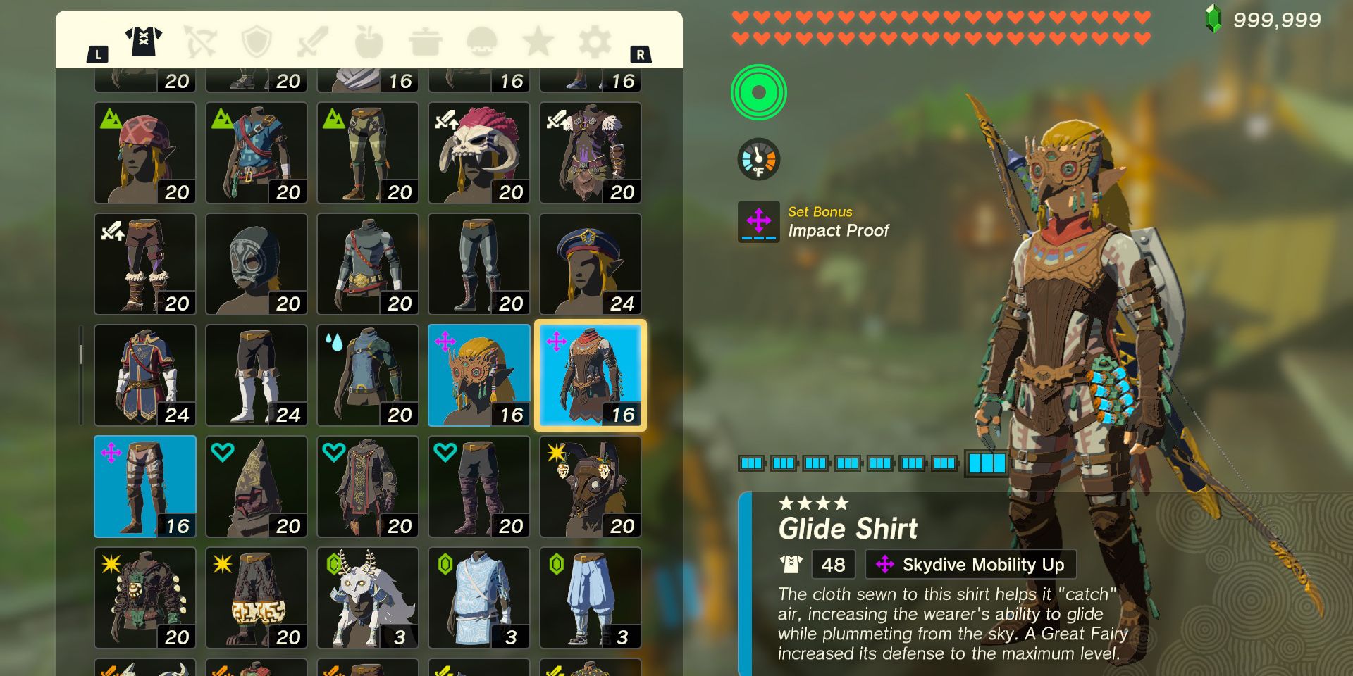 The Glide Armor Set in The Legend of Zelda: Tears of the Kingdom