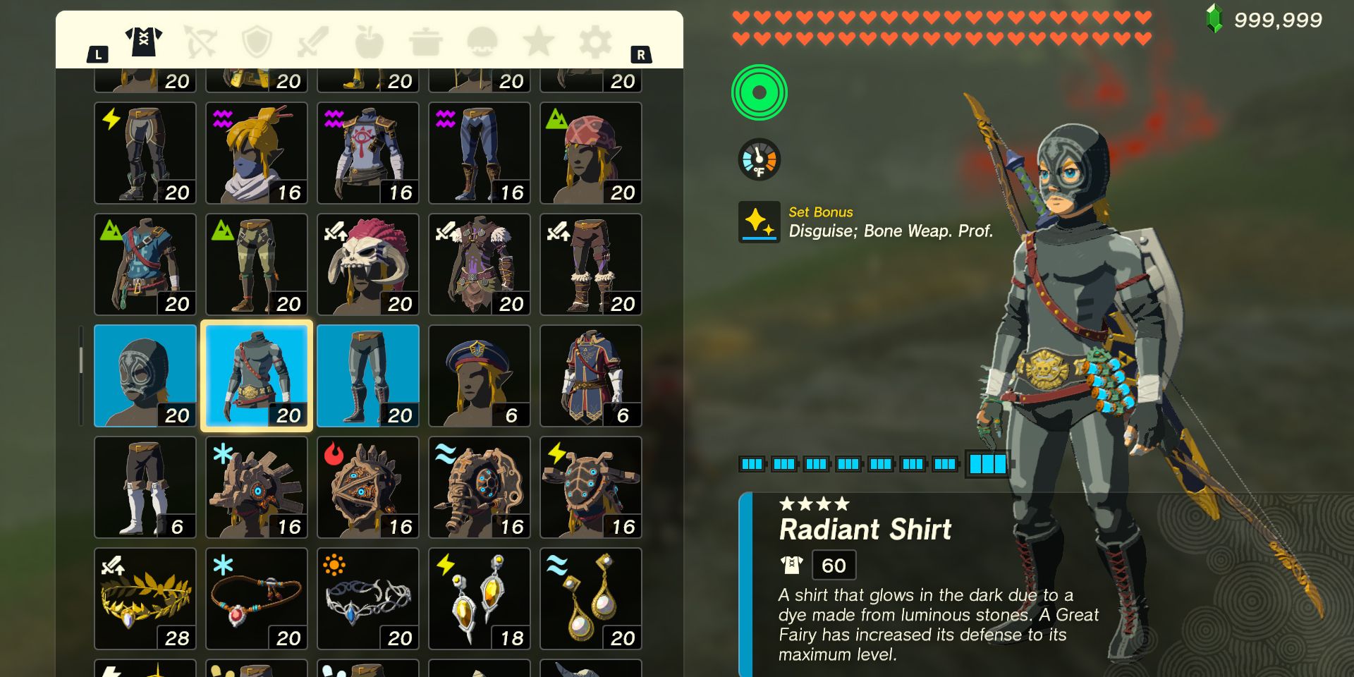 The Radiant armor set in The Legend of Zelda: Tears of the Kingdom