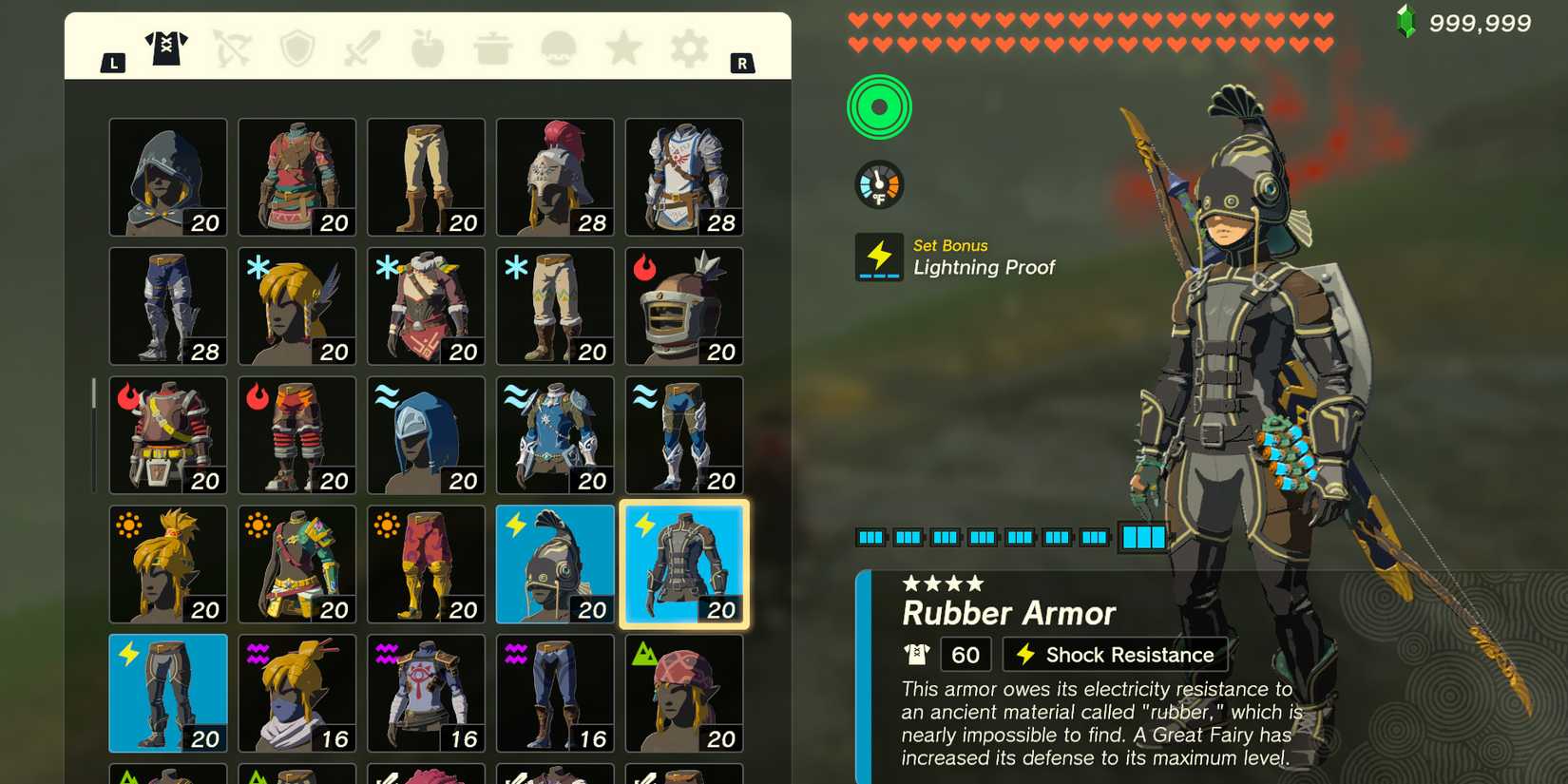 The Rubber Armor Set in The Legend of Zelda: Tears of the Kingdom