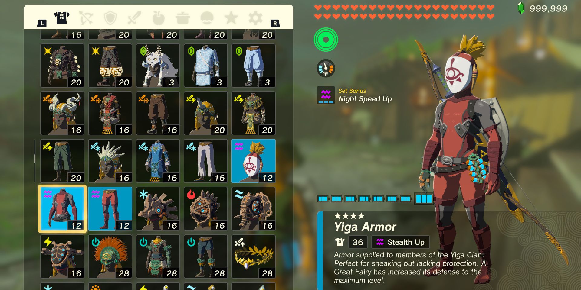 The Yiga armor set in The Legend of Zelda: Tears of the Kingdom