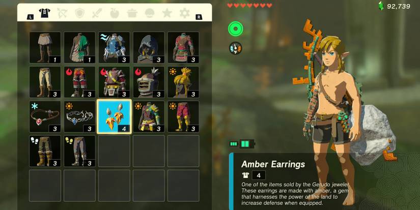 The Topaz Earrings armor piece in The Legend of Zelda: Tears of the Kingdom