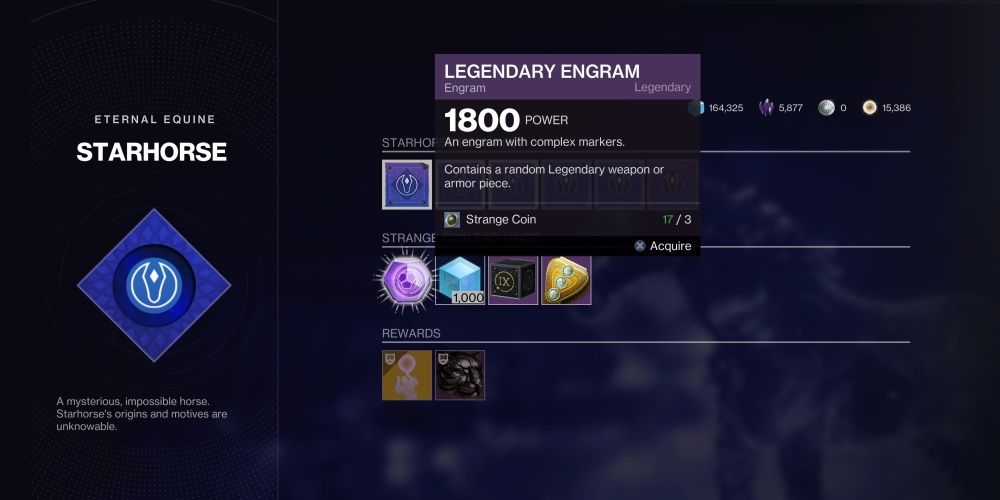 Purchase a Legendary Engram from Starhorse