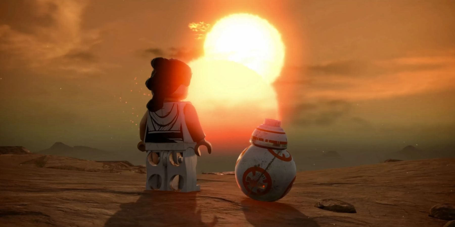 LEGO Star Wars Skywalker Saga Rey BB8 Sunset