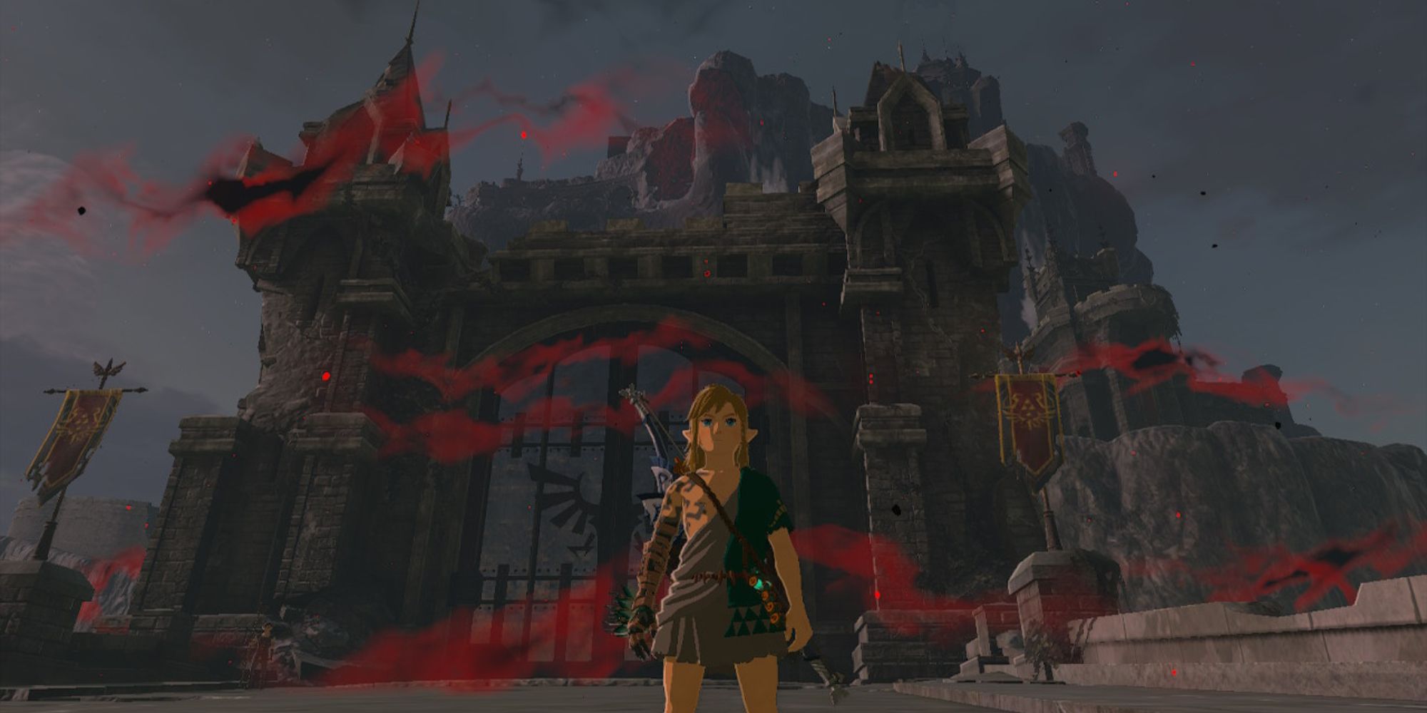Link in front of Hyrule Castle