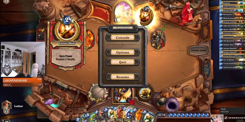 lothar playing hearthstone