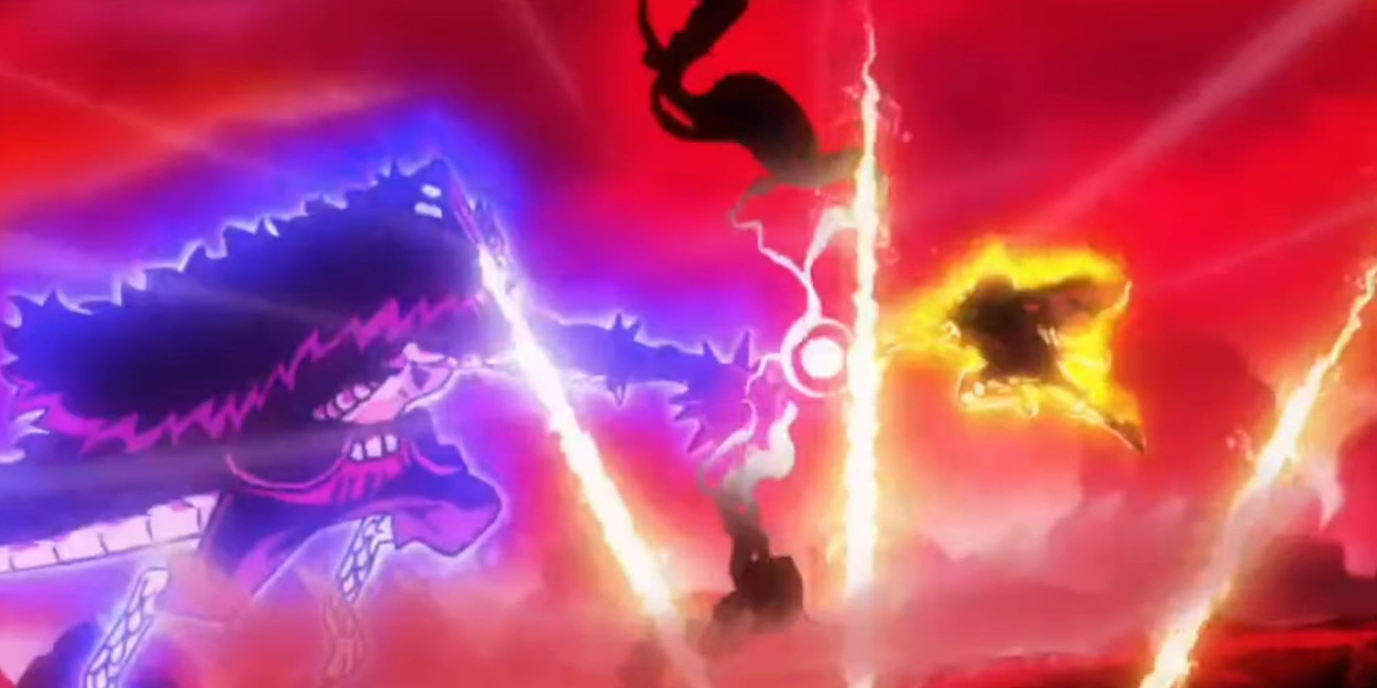 Luffy vs Kaido sky split