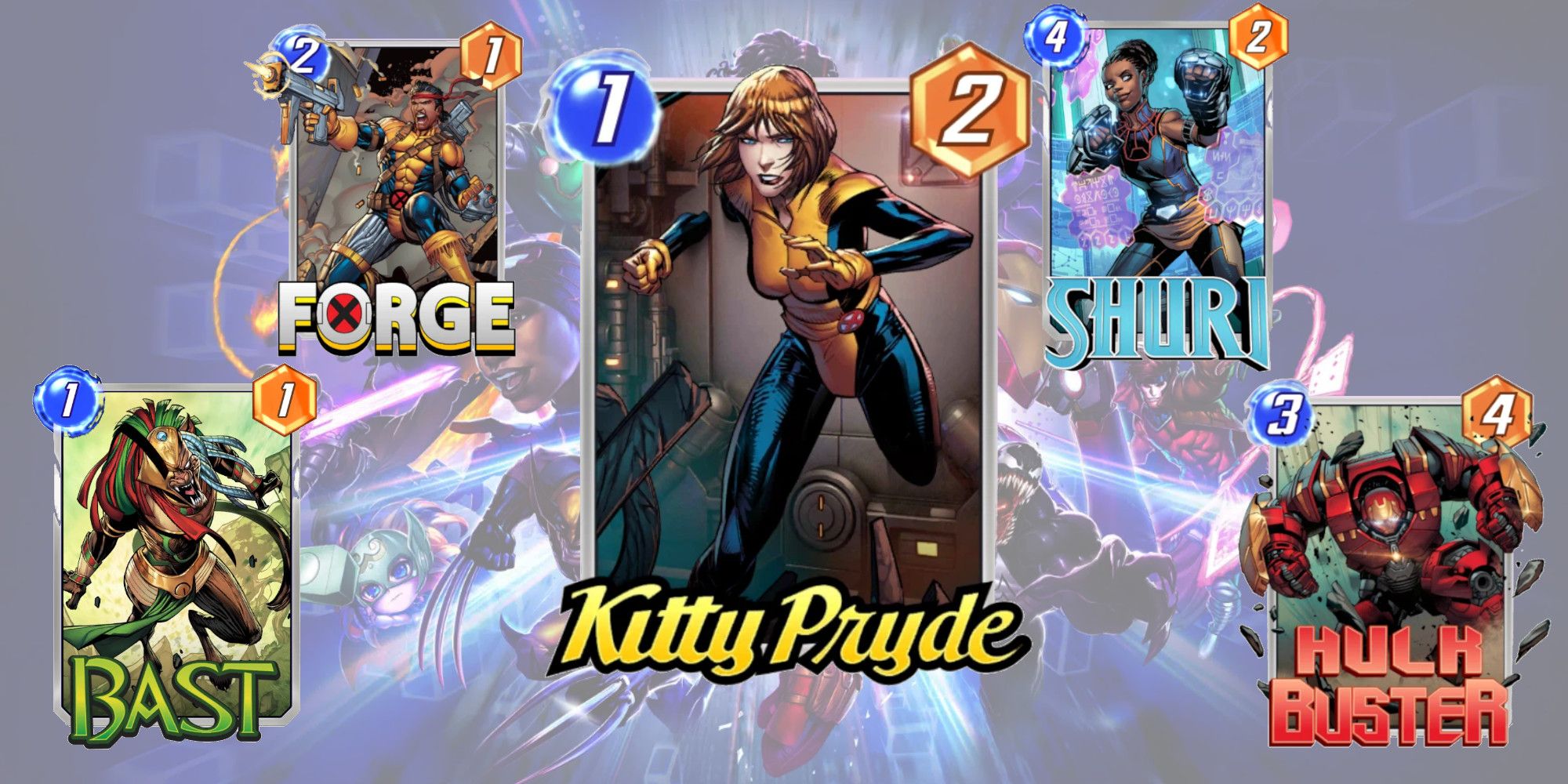 Marvel Snap Kitty Pryde Broken Combos Forge Shuri Hulk Buster Bast