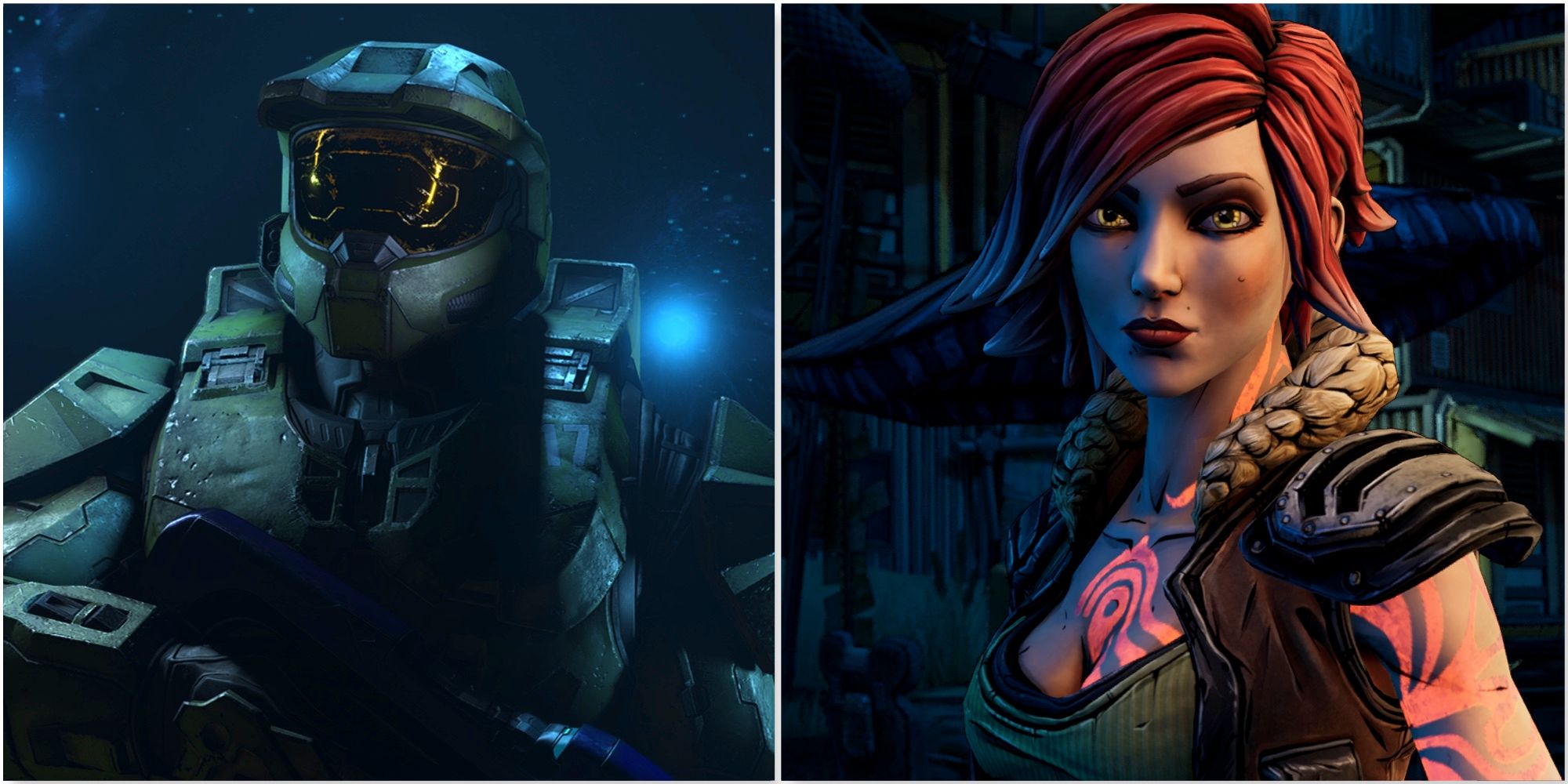 Master Chief in Halo Infinite and Lilith from Borderlands 3