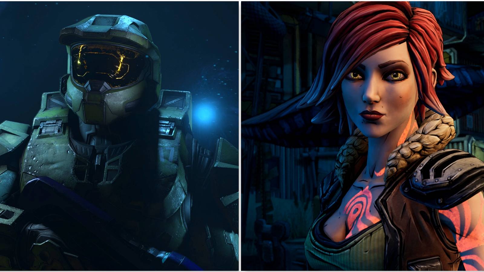 Master Chief in Halo Infinite and Lilith from Borderlands 3