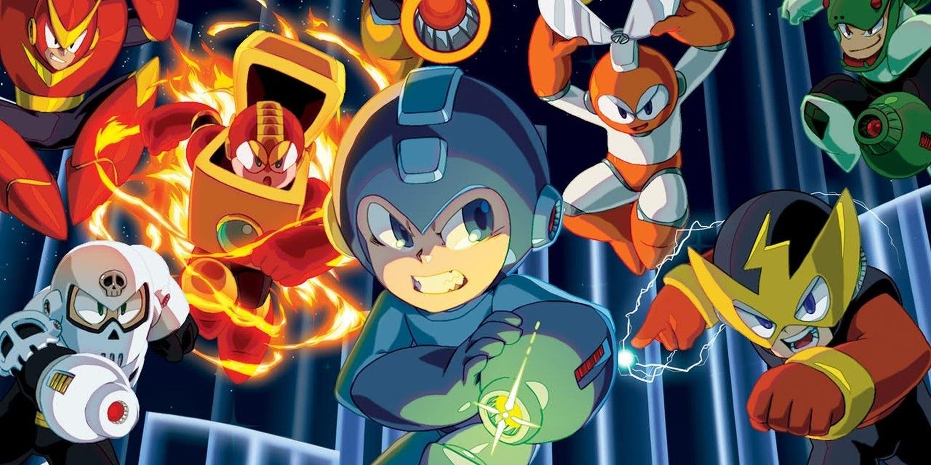 Mega Man and the Robot Masters in the Mega Man Legacy Collection