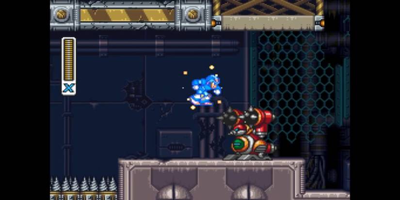 Mega Man encountering one of Dr Wily's robots