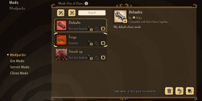 Modpacks Standalone + API mod for Don't Starve