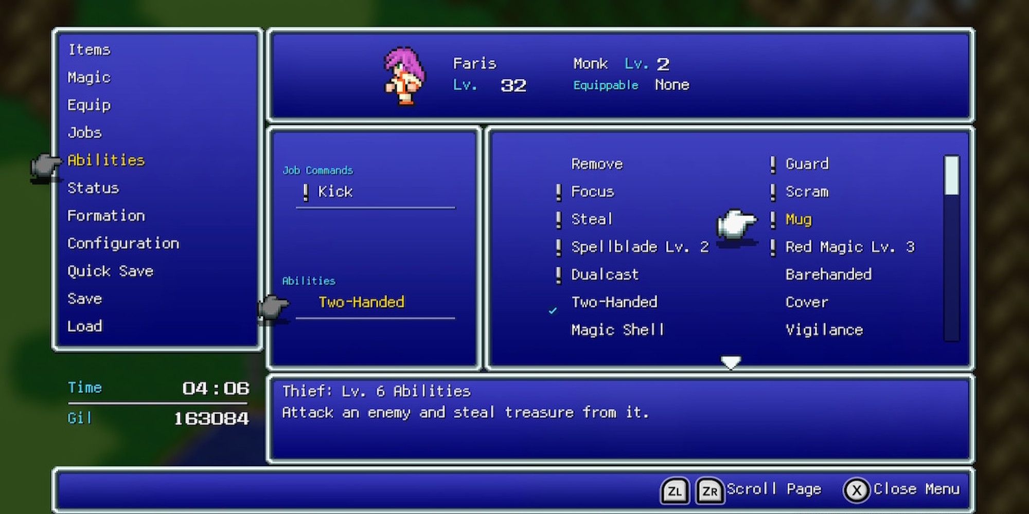 Mug ability in Final Fantasy 5