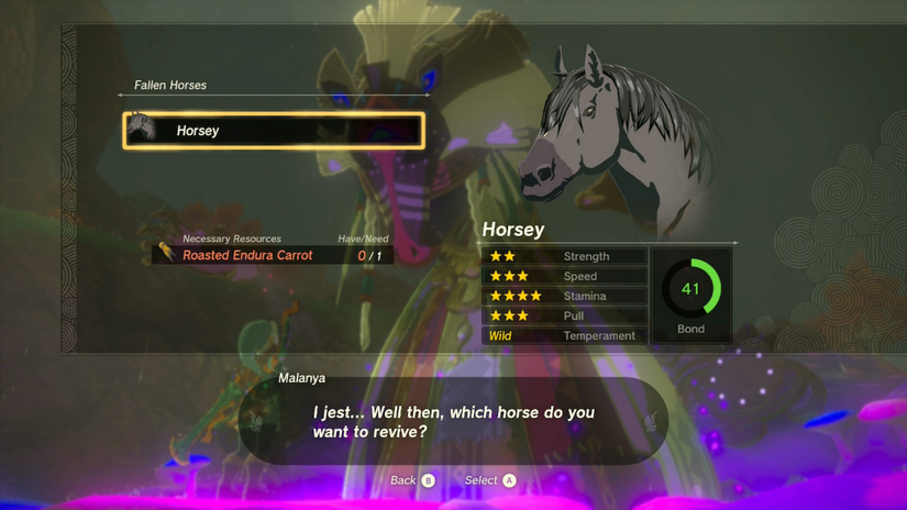 zelda tears of the kingdom malanya horse god revive